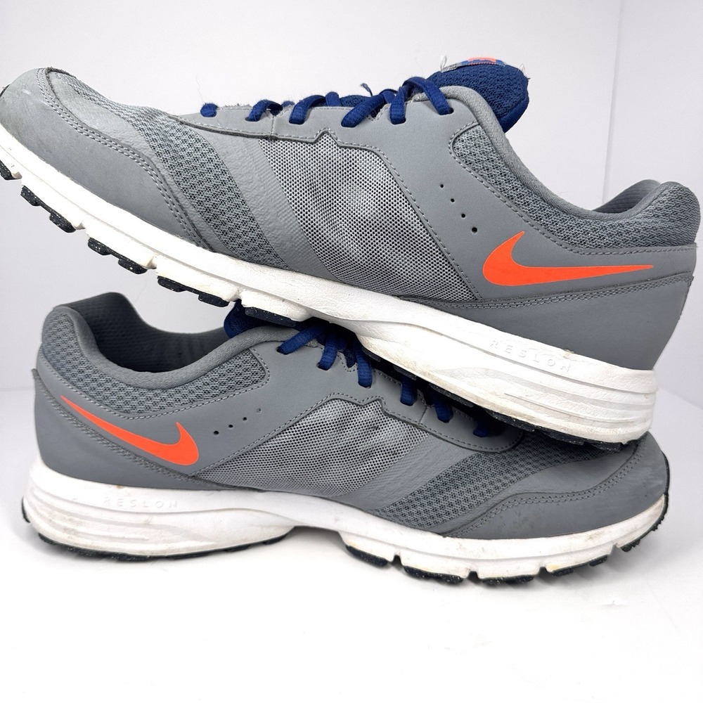 Nike Air Relentless 4 Mens Running Shoes Gray‎ Orange Blue Lace Up Size 15